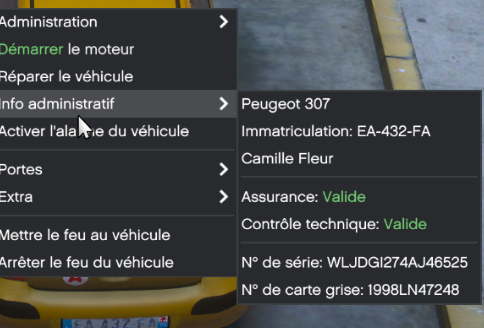 menu contextuel